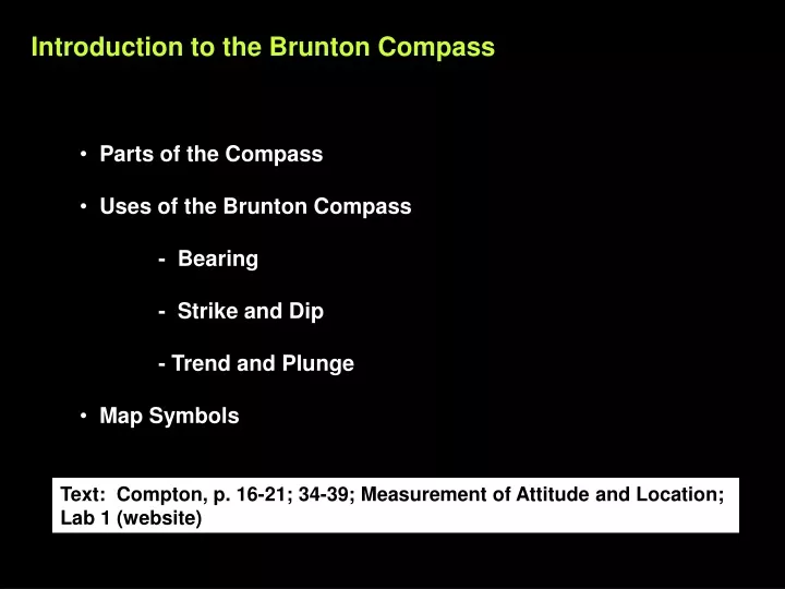 introduction to the brunton compass