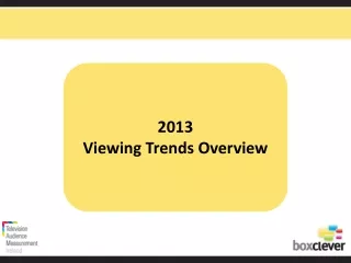 2013 Viewing Trends Overview