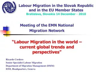 Labour Migration in the Slovak Republic and in the EU Member States