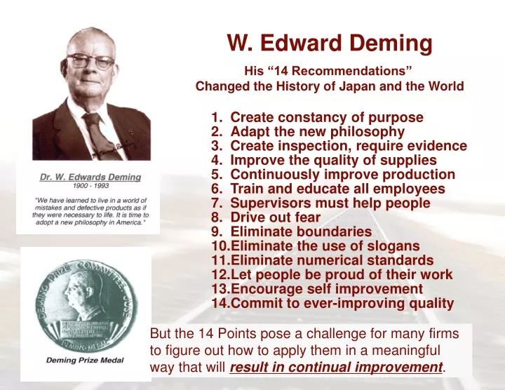 w edward deming his 14 recommendations changed
