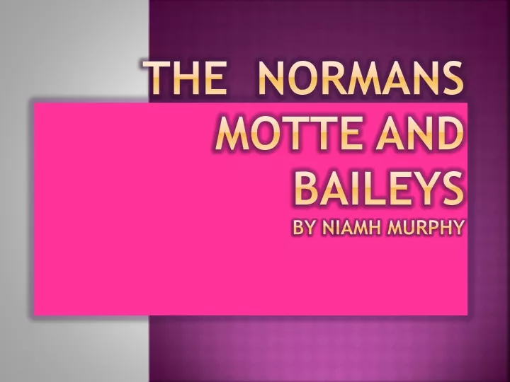 the normans motte and baileys by n iamh murphy