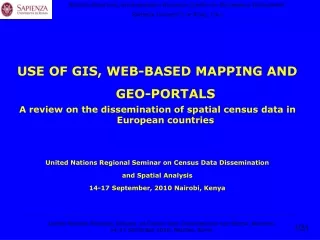USE OF GIS, WEB-BASED MAPPING AND GEO-PORTALS