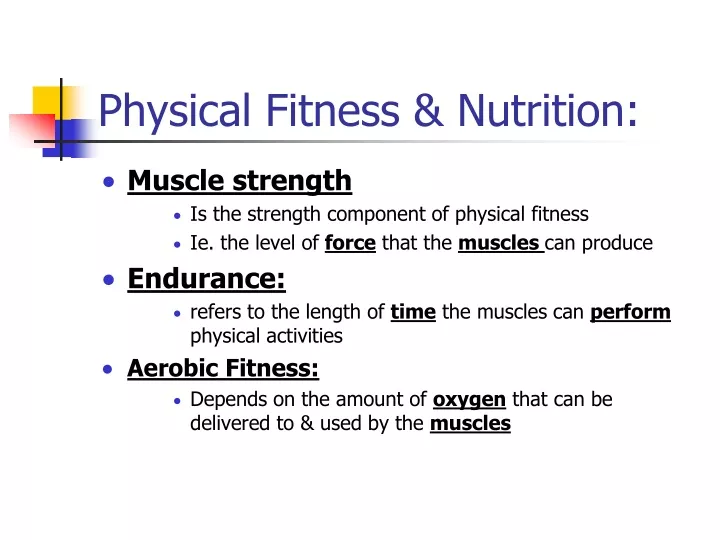 physical fitness nutrition