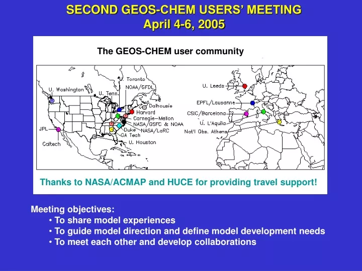 second geos chem users meeting april 4 6 2005