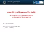 Leadership (and Management) for Quality: An Institutional Theory Perspective - slide 1