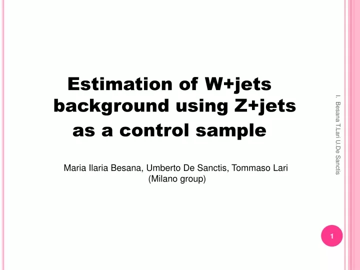 estimation of w jets background using z jets