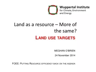 Land  use targets
