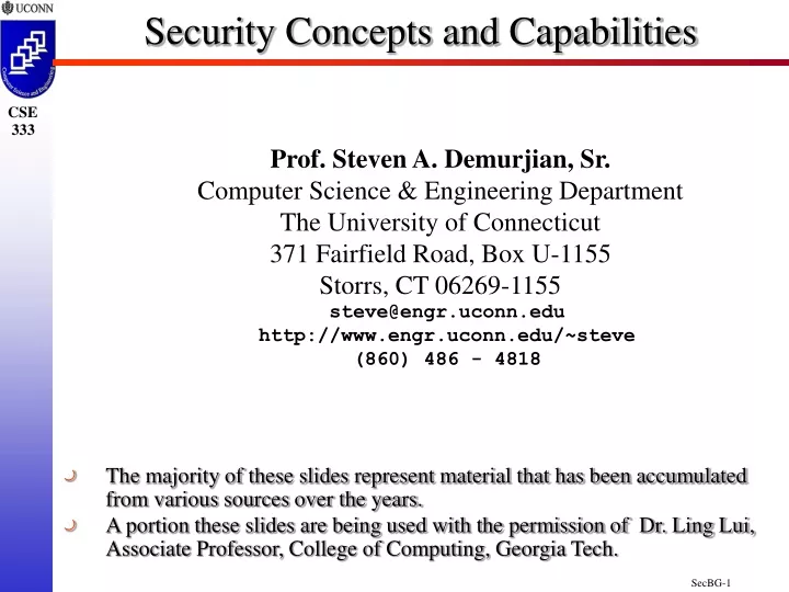 security concepts and capabilities