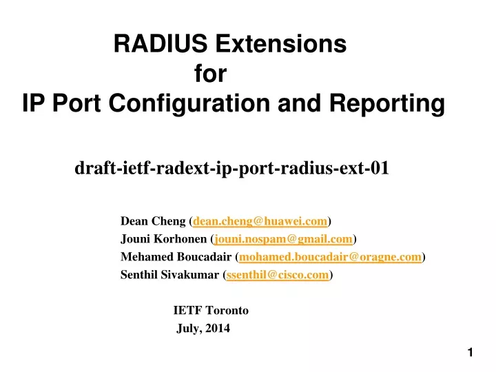 radius extensions for ip port configuration