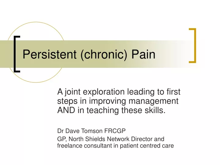 persistent chronic pain
