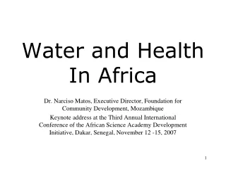 Water and Health In Africa