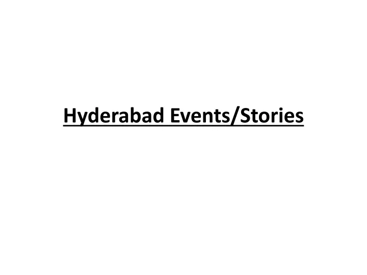 hyderabad events stories
