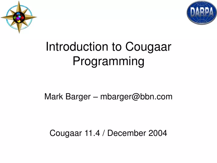 introduction to cougaar programming