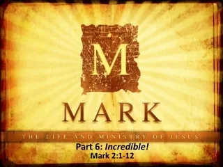 Part 6:  Incredible! Mark 2:1-12
