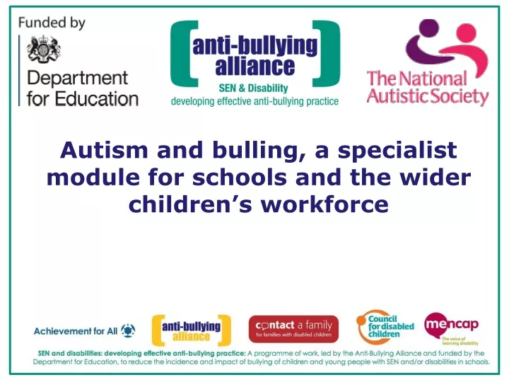 autism and bulling a specialist module