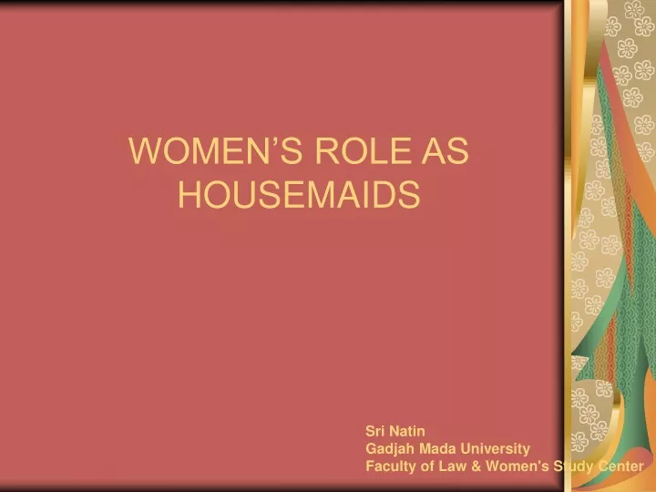women s role as housemaids
