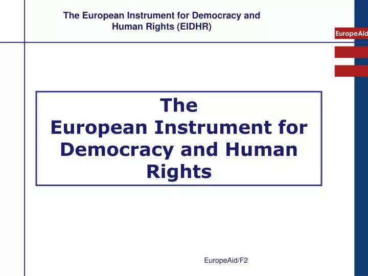 the european instrument for democracy and human