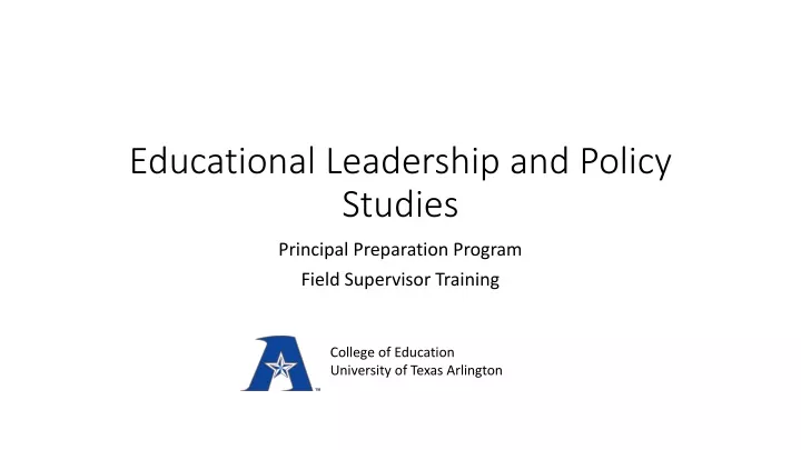 educational leadership and policy studies