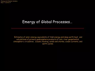 Emergy of Global Processes…