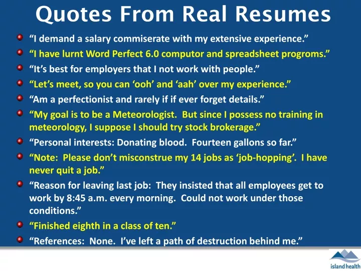 quotes from real resumes
