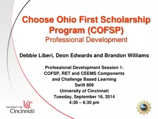Choose Ohio First Scholarship Program (COFSP)  Professional Development