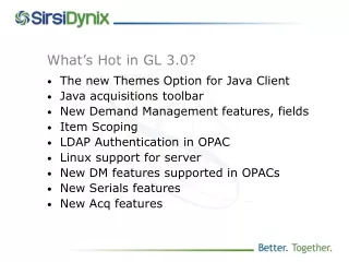 What’s Hot in GL 3.0?