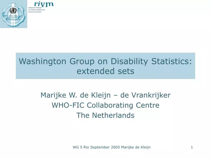 washington group on disability statistics extended sets