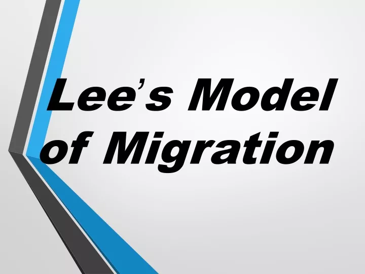 lee s model of migration
