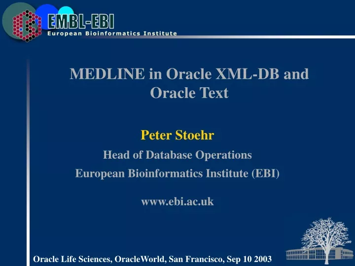 medline in oracle xml db and oracle text