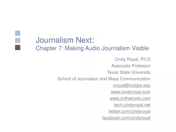 journalism next chapter 7 making audio journalism