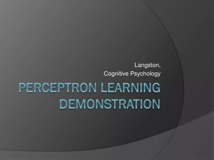 langston cognitive psychology