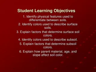 Student Learning Objectives