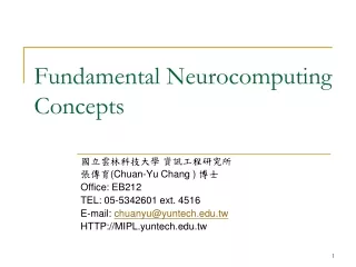 Fundamental Neurocomputing  Concepts
