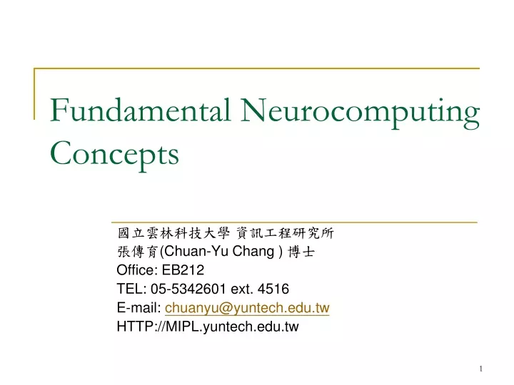 fundamental neurocomputing concepts