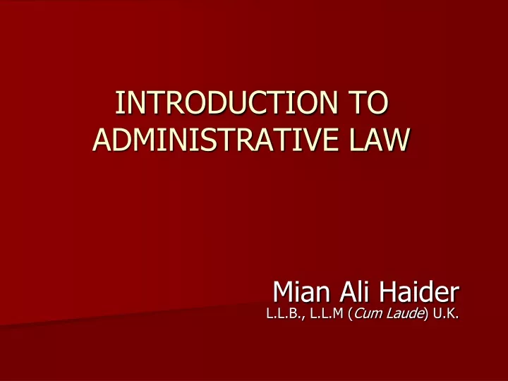 introduction to administrative law