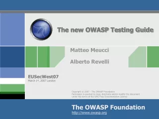 The new OWASP Testing Guide