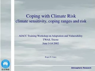 Coping with Climate Risk climate sensitivity, coping ranges and risk