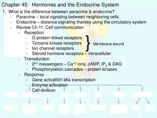 Chapter 45:  Hormones and the Endocrine System