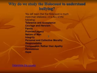 Why do we study the Holocaust to understand bullying?