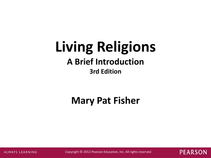 living religions a brief introduction 3rd edition