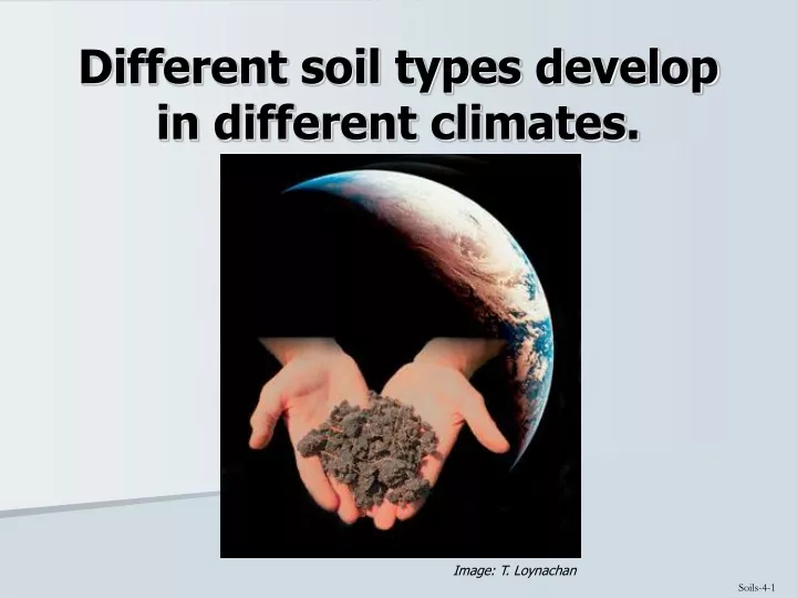 different soil types develop in different climates