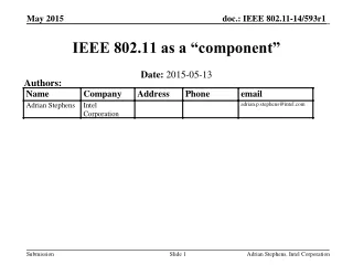 IEEE 802.11 as a “component”