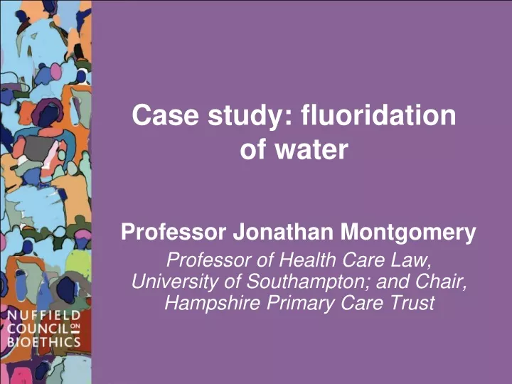 case study fluoridation of water