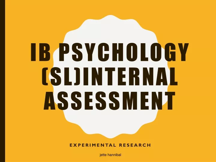 ib psychology sl internal assessment