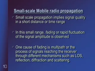 Small-scale Mobile radio propagation