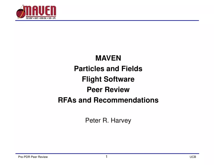 maven particles and fields flight software peer