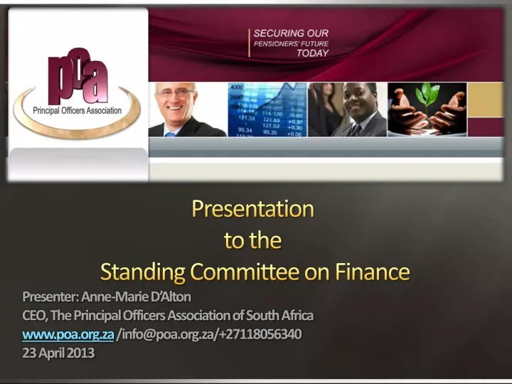 presentation to the standing committee on finance