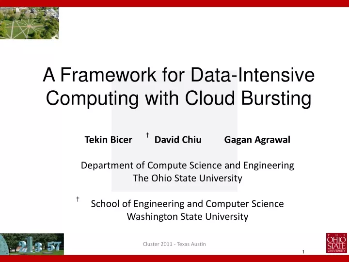a framework for data intensive computing with