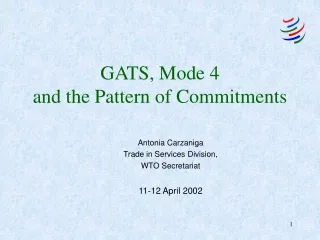 GATS, Mode 4  and the Pattern of Commitments