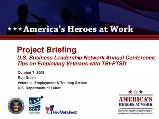 October 7, 2008 Ron Drach  Veterans’ Employment &amp; Training Service U.S. Department of Labor